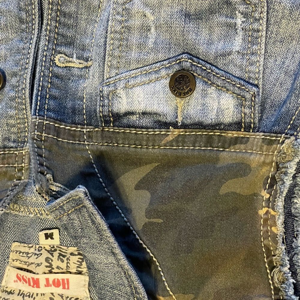 Hot Kiss Faded Blue Denim Vest - Picture 3 of 6